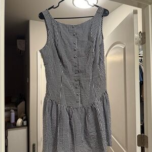 Navy and White Gingham Dress